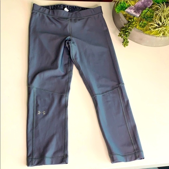Under Armour Grey Metallic compression legging pants small - Picture 1 of 6